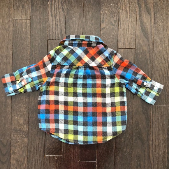 Gymboree Set- Flannel Button Down Shirt And and Embroidered Monster Jeans 3-6M - Picture 3 of 6